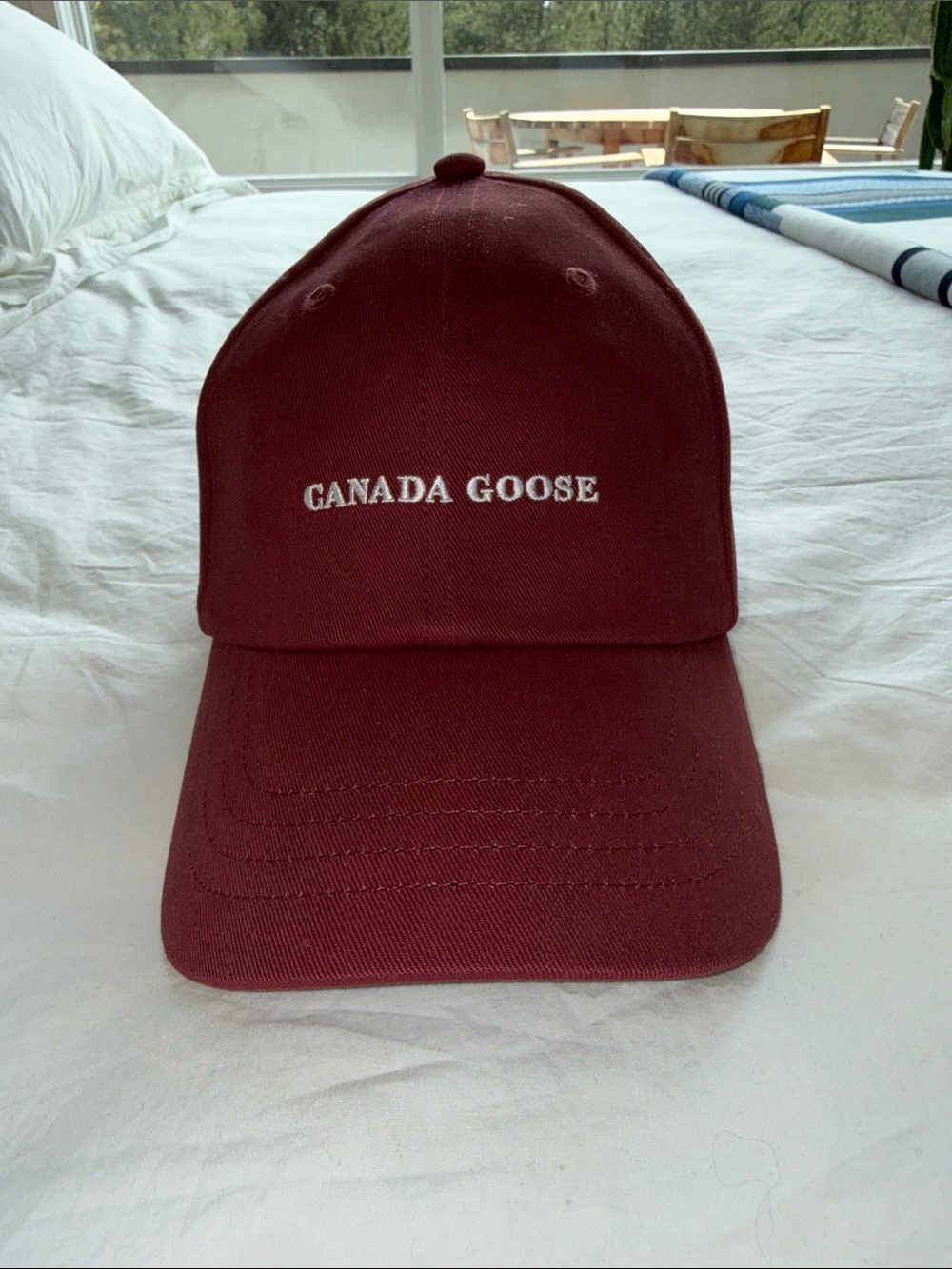 Canada Goose Men's Maroon Curved-Brim Logo Cap